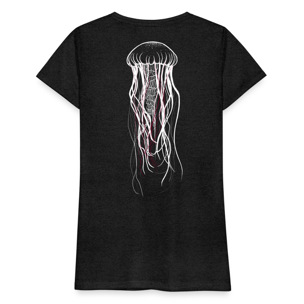 Qualle mit roten Fäden - Frauen Premium T-Shirt - Anthrazit