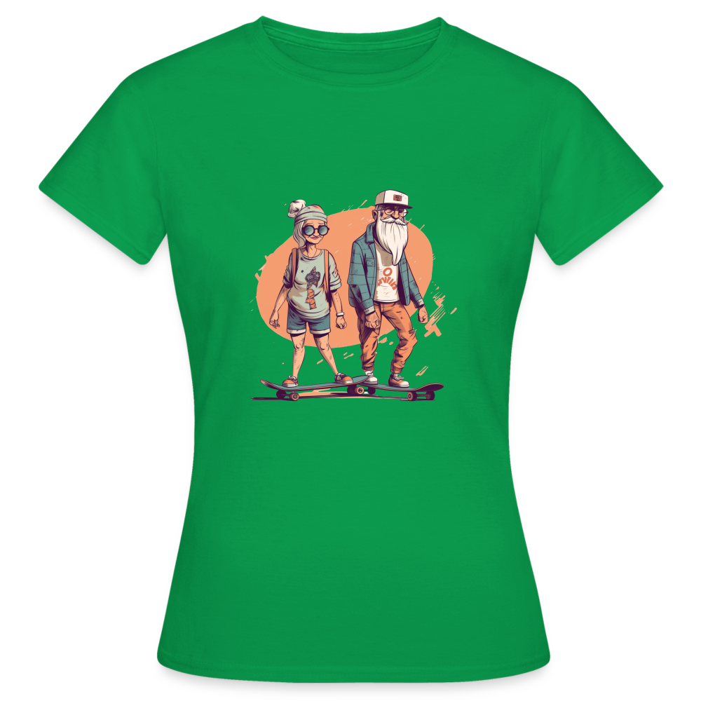 Cooles älteres Pärchen als Skater Hipster - Frauen T-Shirt - Kelly Green