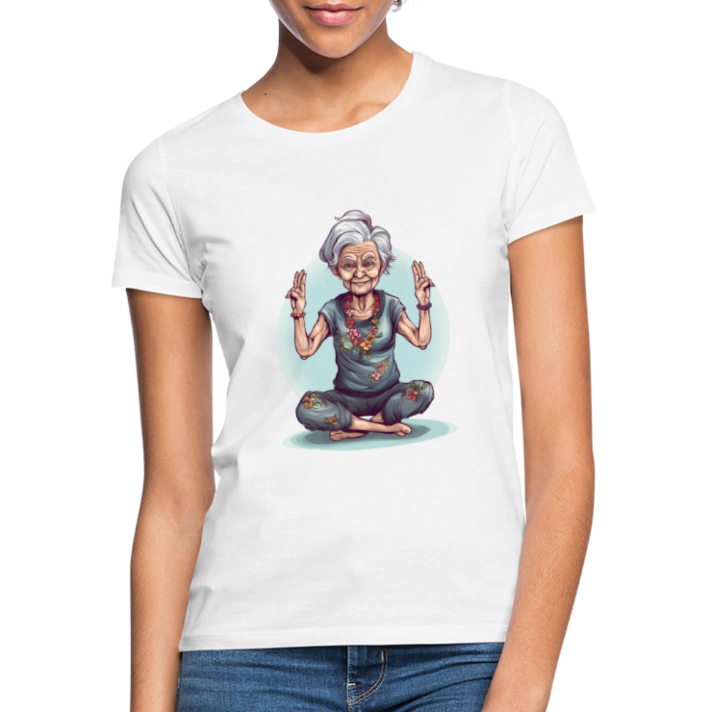 Coole Yoga Oma - Meditation im besten Alter - Frauen T-Shirt - Weiß