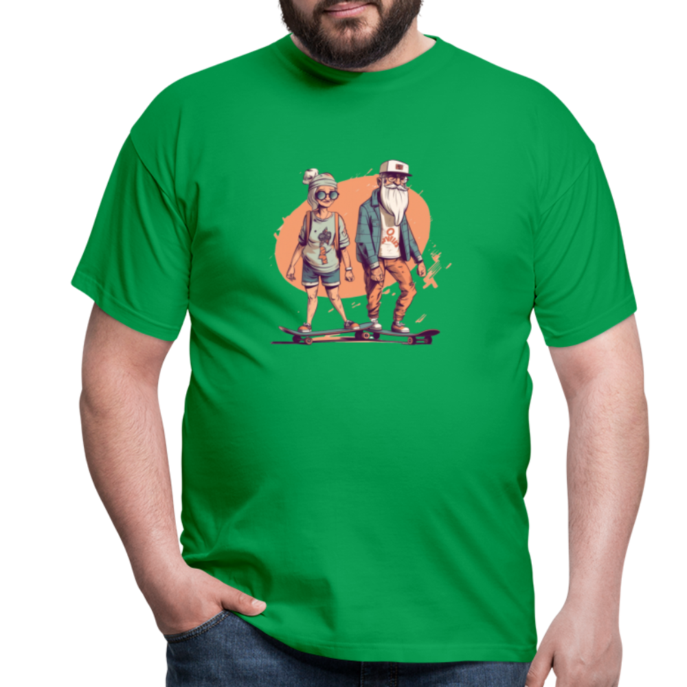 Cooles älteres Pärchen als Skater Hipster - Männer T-Shirt - Kelly Green