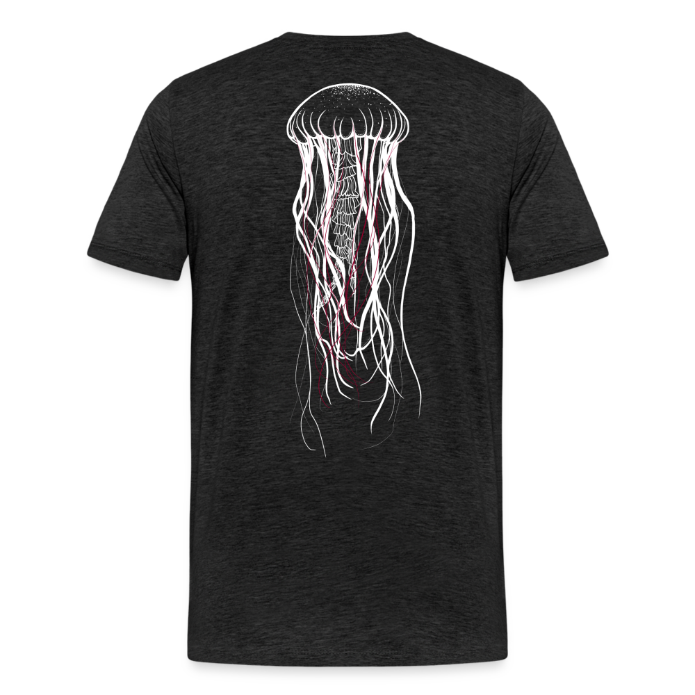 Qualle mit roten Fäden - Männer Premium T-Shirt - Anthrazit