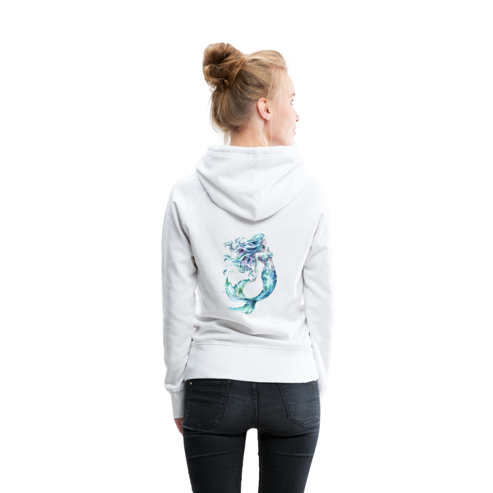 Meerjungfrau als Aquarelle - Frauen Premium Hoodie - Weiß