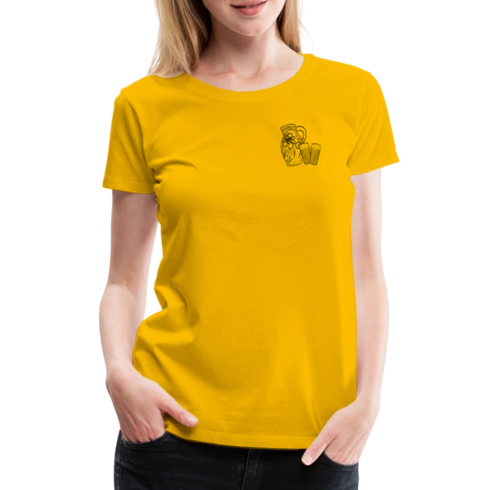 Bembel mit Gläsern - Hessisch Mundart - Frauen Premium T-Shirt - Sonnengelb