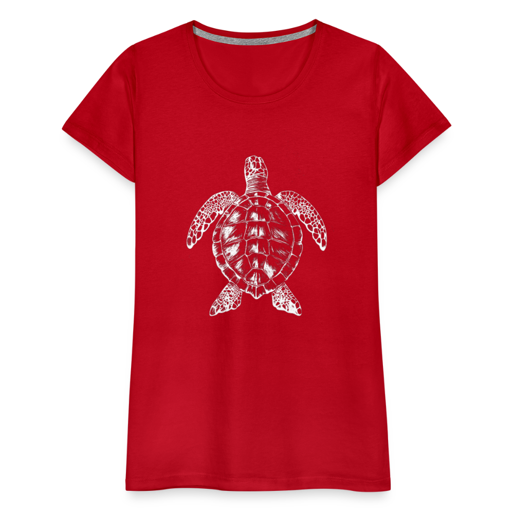 Meeresschildkröte - Monochrom - Frauen Premium T-Shirt - Rot