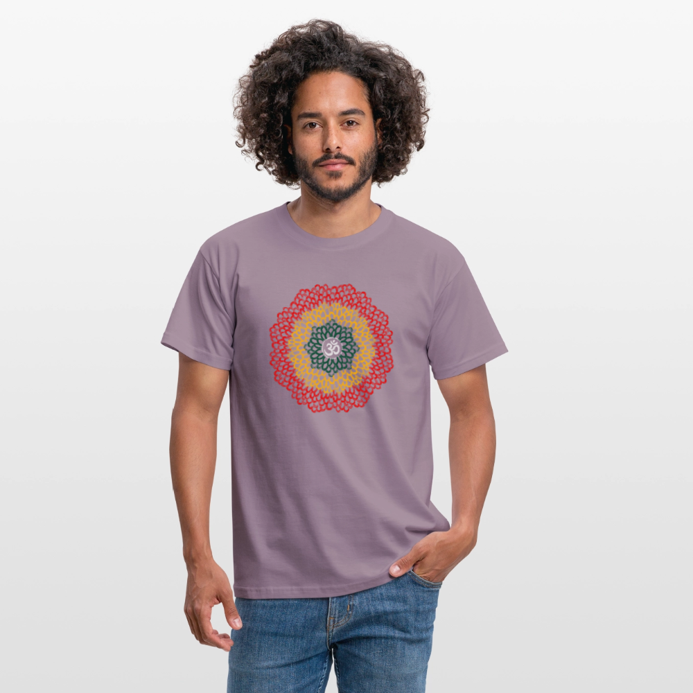 Yogi, Prana Mandala Om im Reggae Stil - Männer T-Shirt - Lilagrau