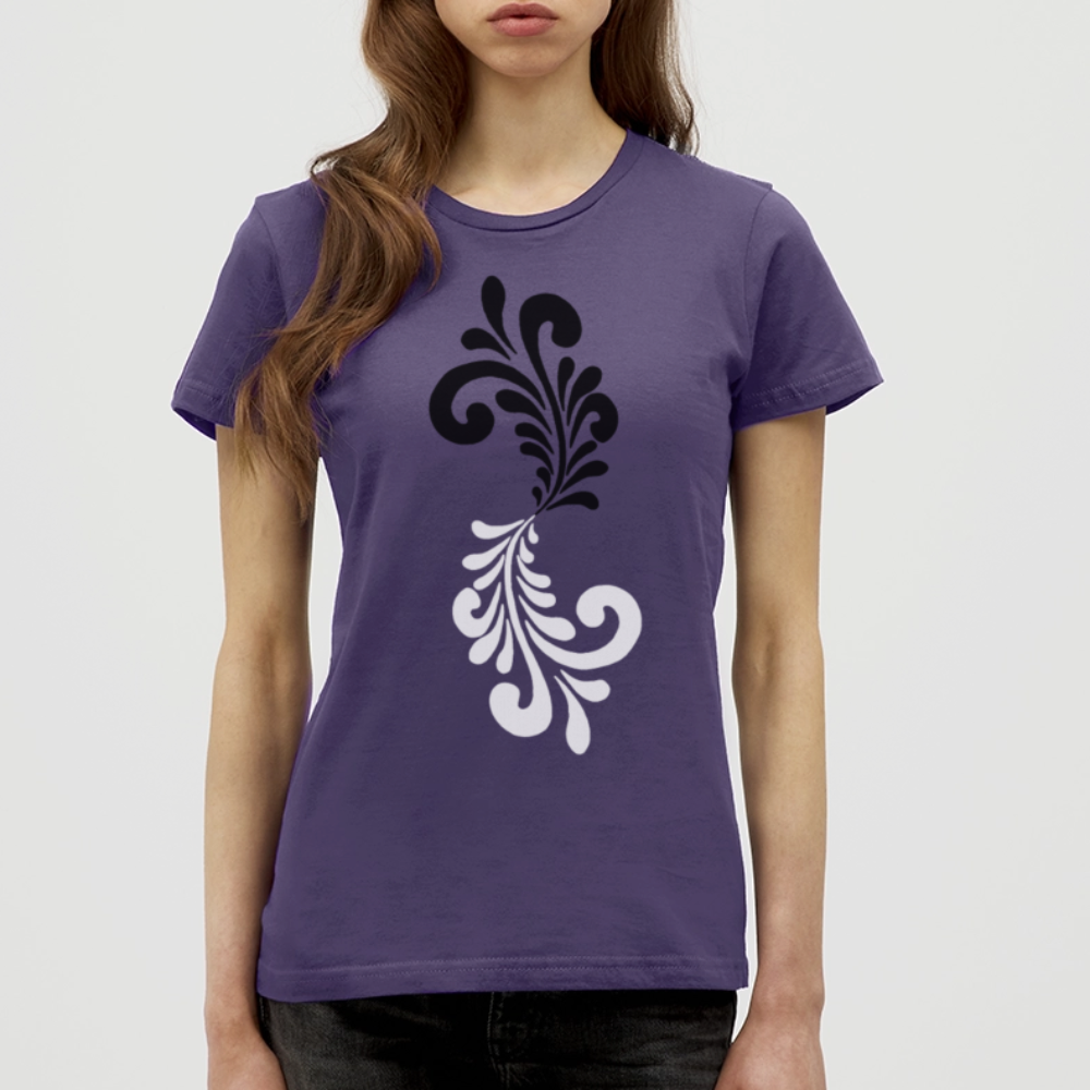 Bembel Ornamente schwarz/weiß - Frauen T-Shirt - Dunkellila