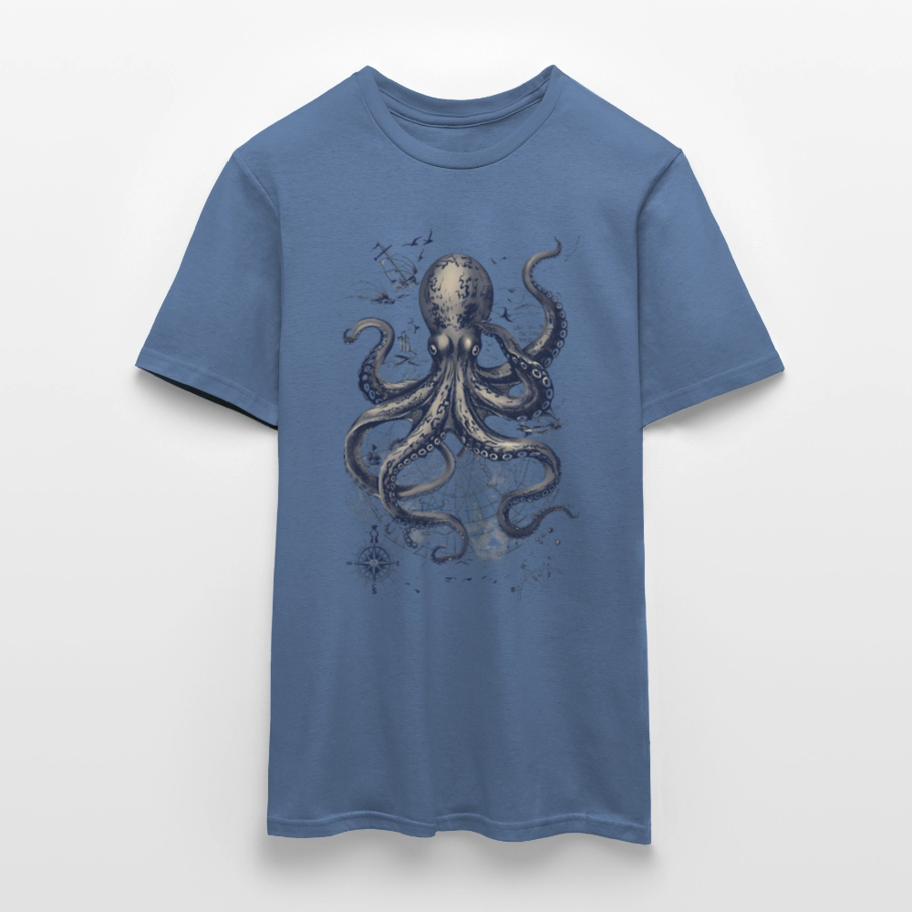 Steampunk Oktopus - Männer T-Shirt - Taubenblau