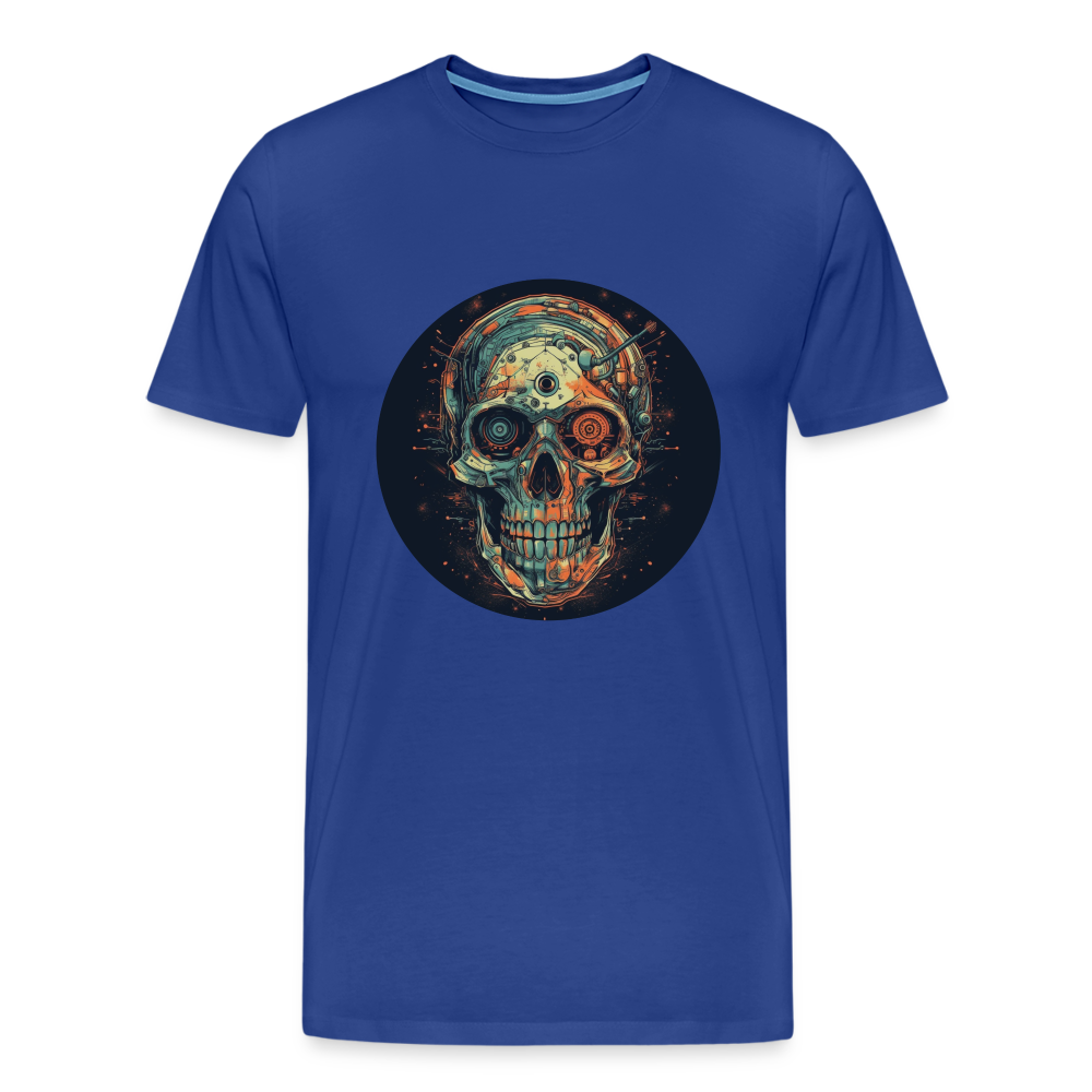 Retro Futuristischer Totenkopf Skull Cyborg- Männer Premium T-Shirt - Königsblau