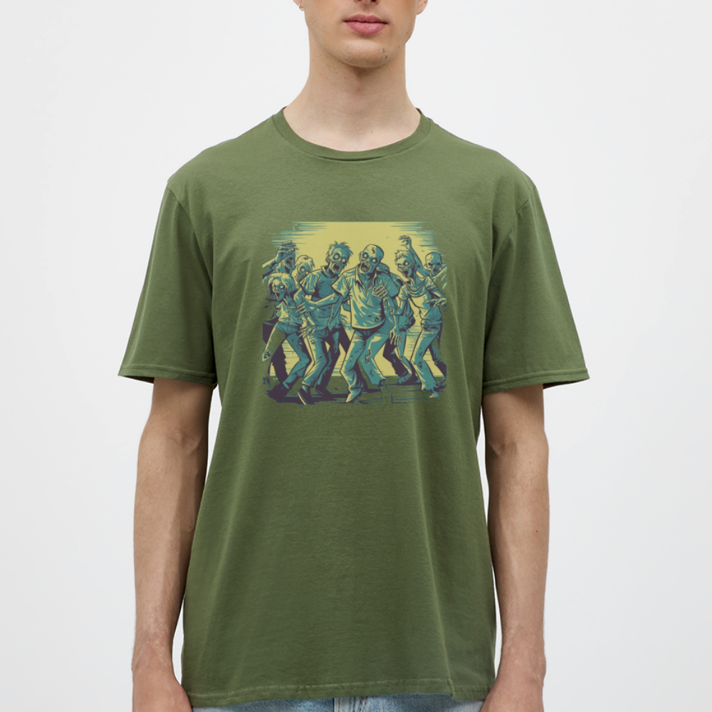 Tanzende Zombies - Gruseliges Zombie Motiv - Männer T-Shirt - Militärgrün