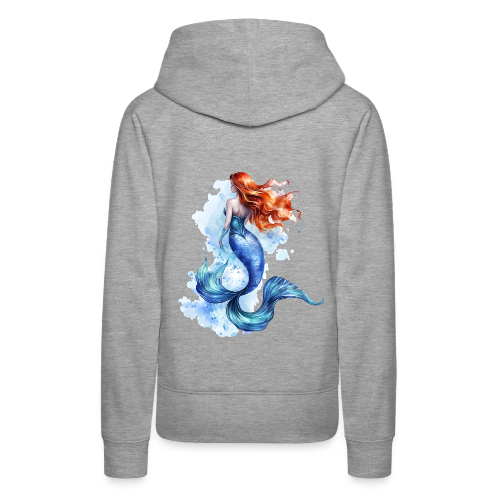 Meerjungfrau als Aquarelle - Frauen Premium Hoodie - Grau meliert