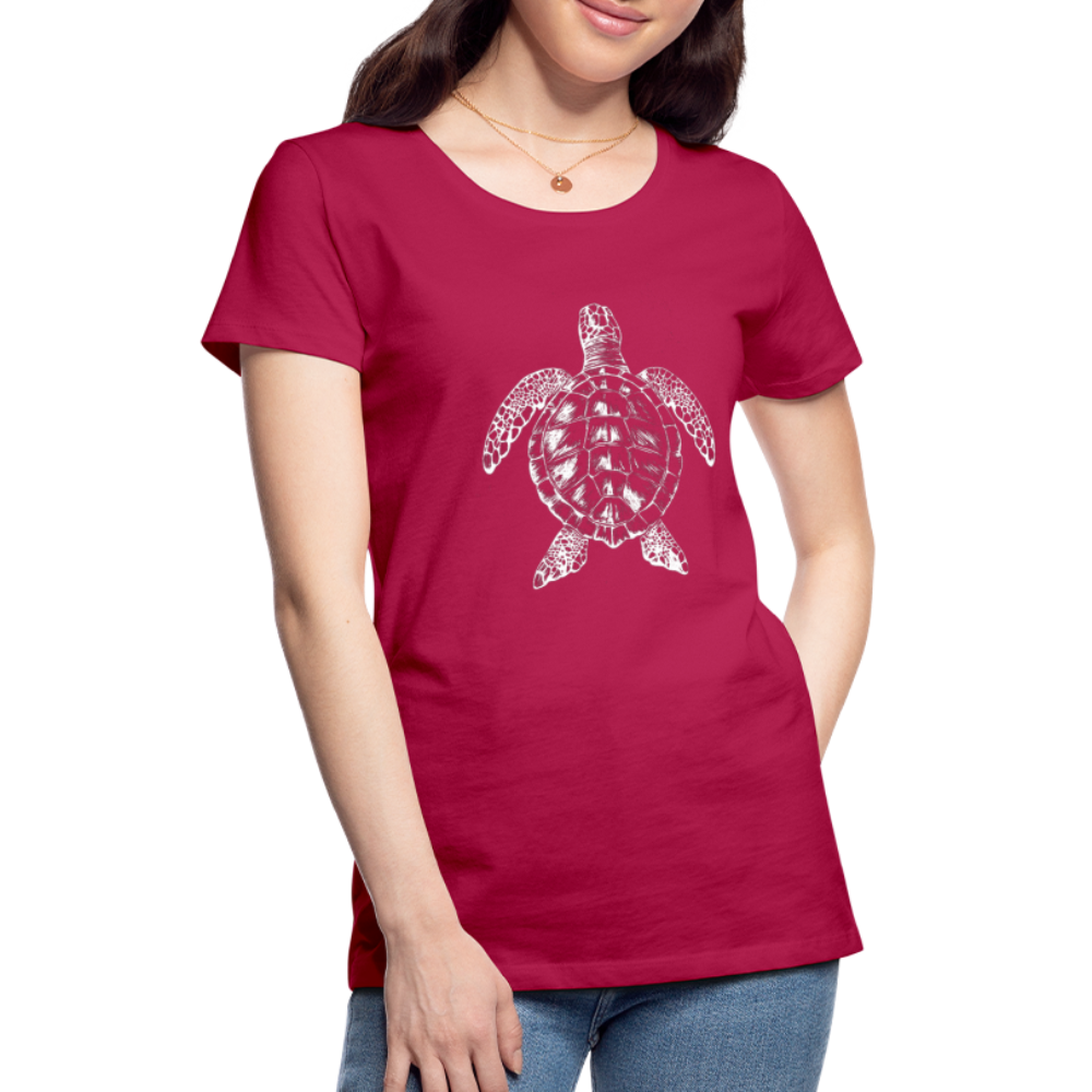 Meeresschildkröte - Monochrom - Frauen Premium T-Shirt - dunkles Pink