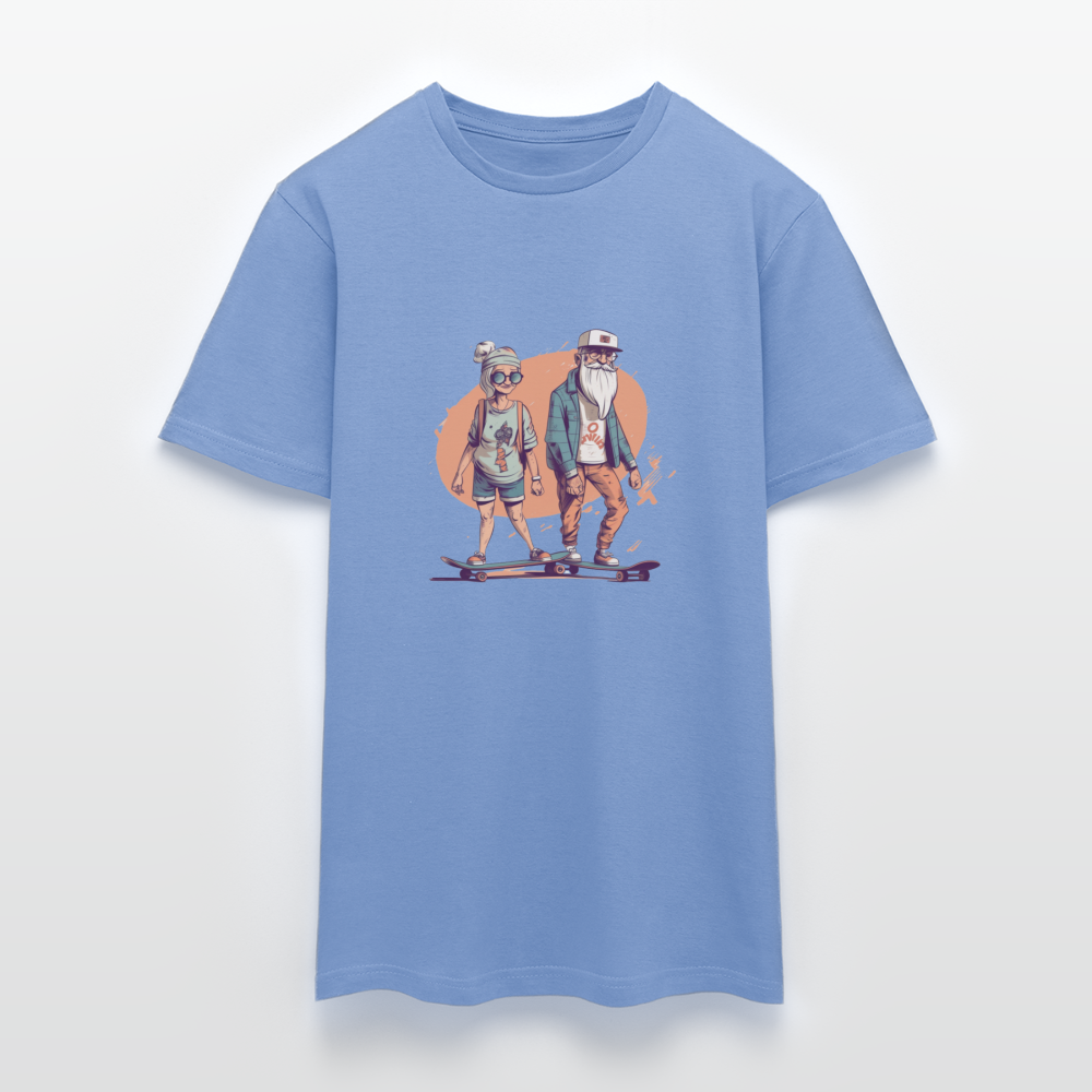 Cooles älteres Pärchen als Skater Hipster - Männer T-Shirt - carolina blue