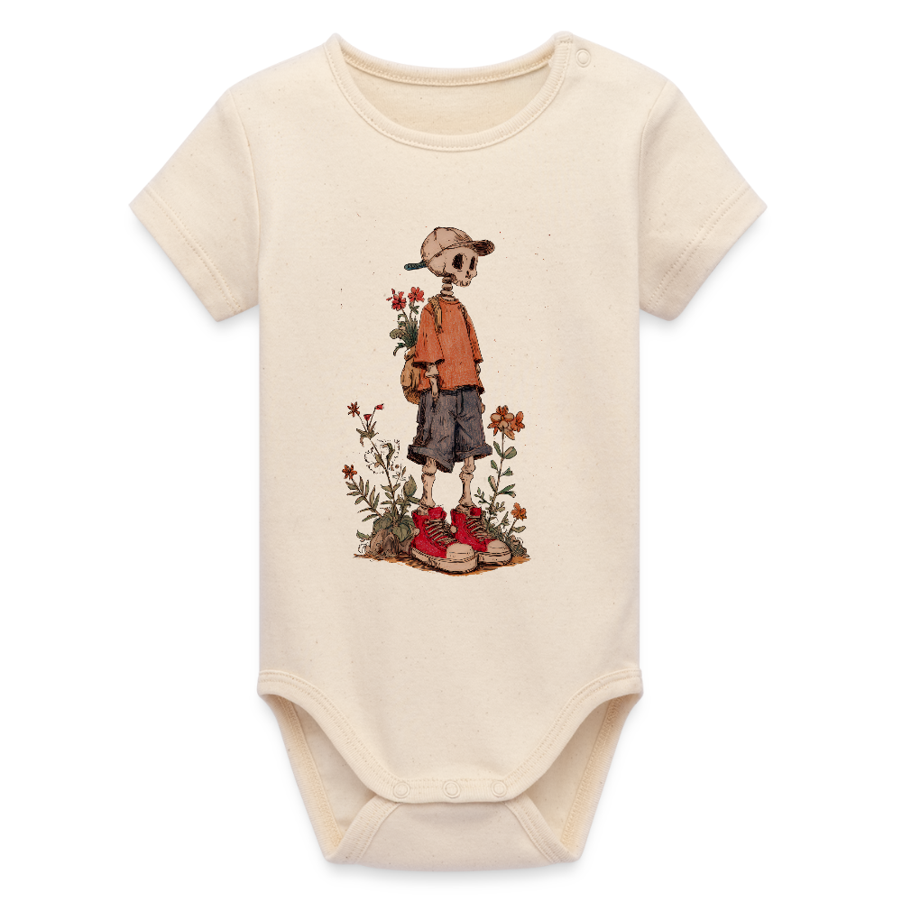 Skeleton Boy - Stanley/Stella Baby Bio Kurzarm-Body - Weißgrau