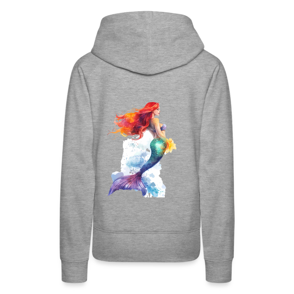 Meerjungfrau als Aquarelle - Frauen Premium Hoodie - Grau meliert