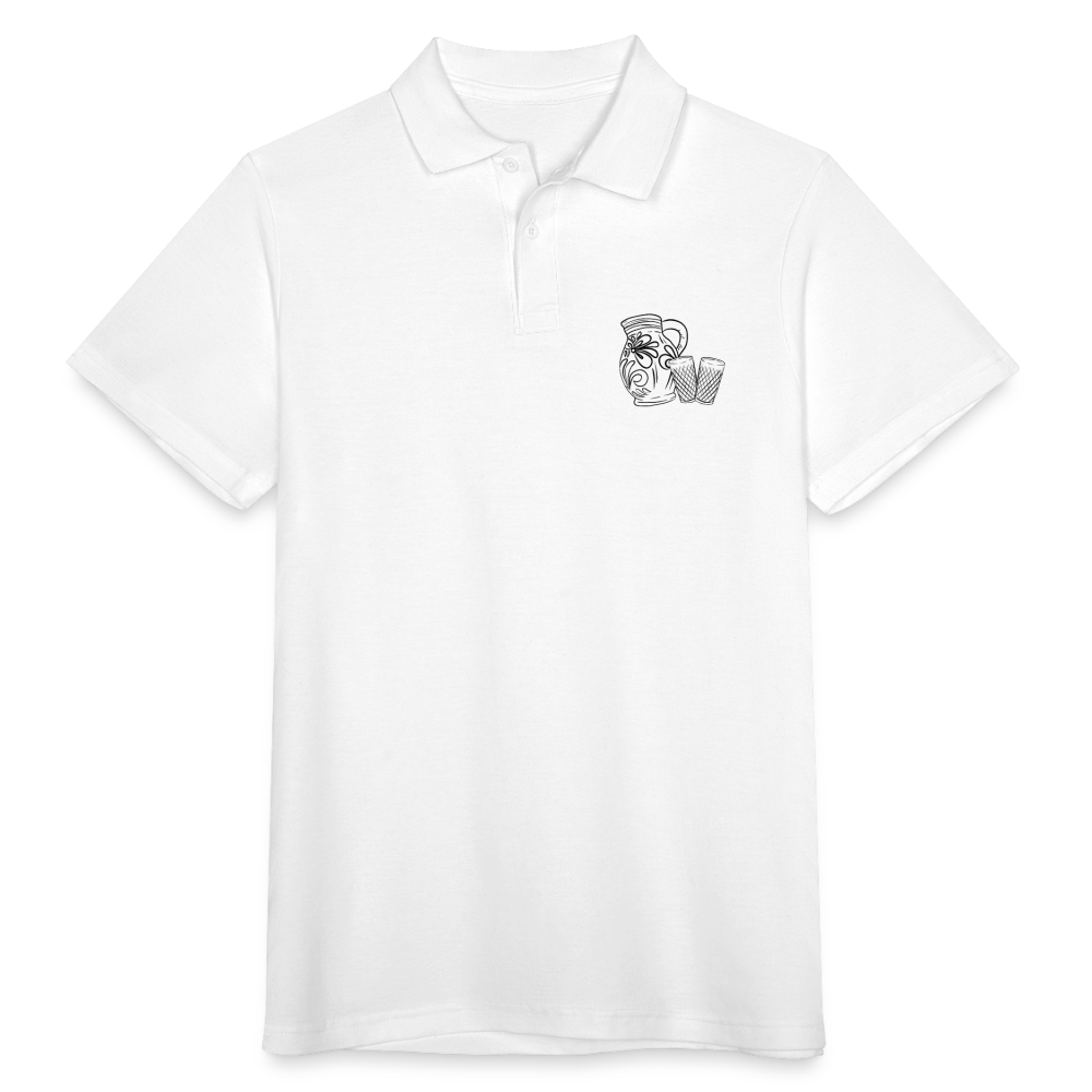 Bembel mit Gläsern - Hessisch Mundart - Männer Premium Poloshirt - Weiß