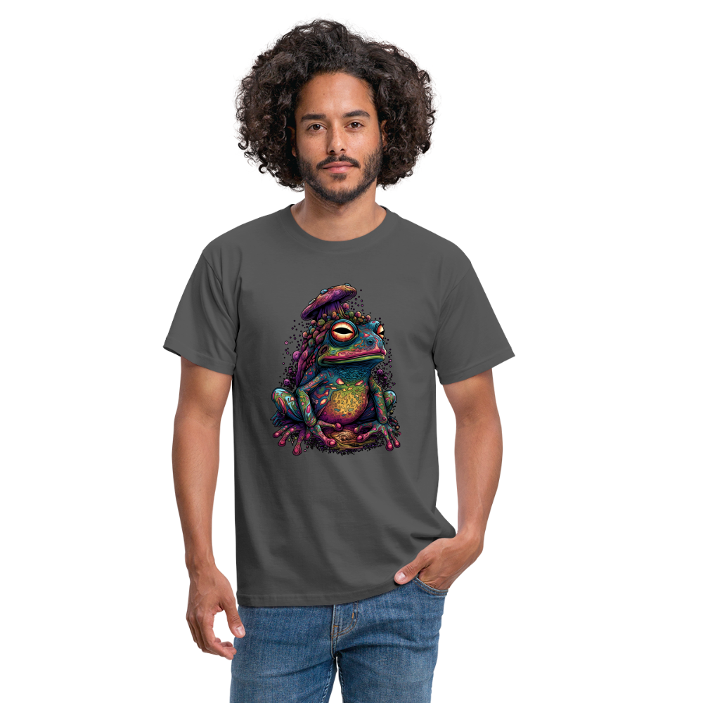 Trippy Pilz Frosch - Psychedelisches Motiv - Männer T-Shirt - Anthrazit