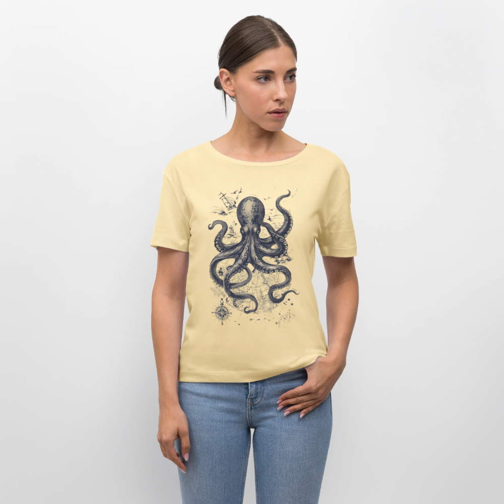 Steampunk Oktopus - Stanley/Stella Relaxed Rundhals Frauen Bio-T-Shirt SERENA - Creme