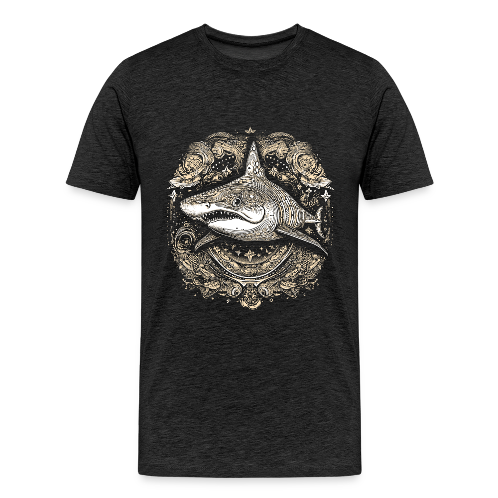 Cooler Hai mit Boho/Tribal Mustern - Männer Premium T-Shirts - Anthrazit
