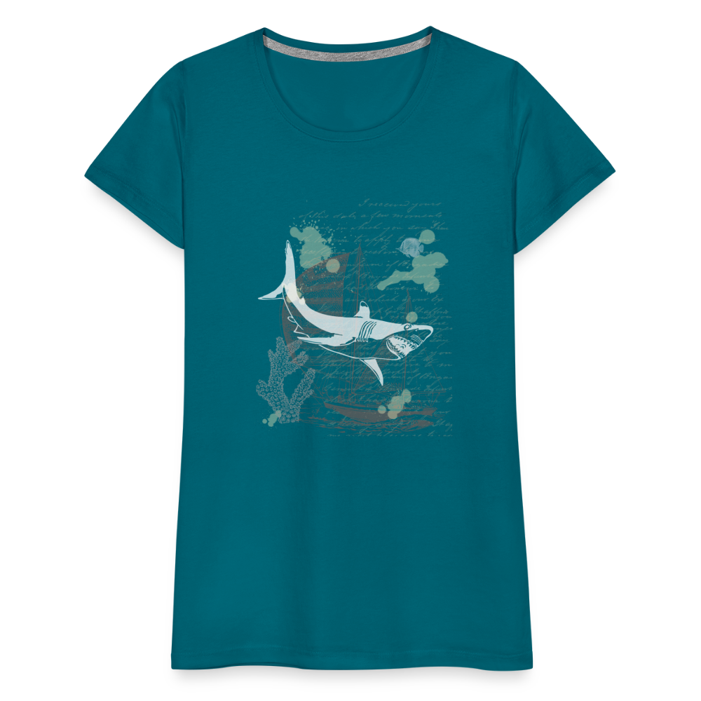 Vintage Steampunk Hai Motiv - Frauen Premium T-Shirts - Divablau