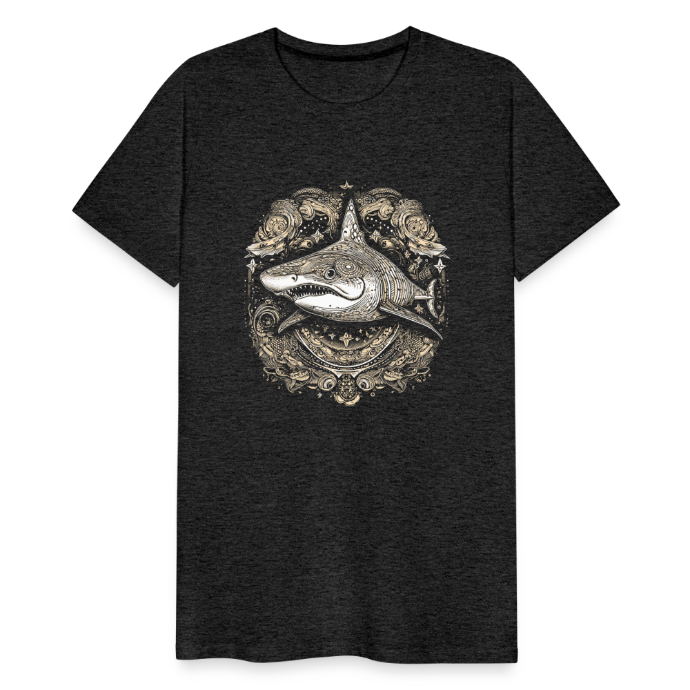 Cooler Hai mit Boho/Tribal Mustern - Männer Premium T-Shirts - Anthrazit