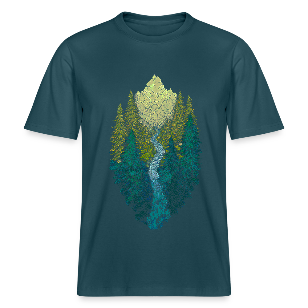 Berg- & Naturmotiv Shirt - Stanley/Stella Relaxed Fit Unisex Bio-T-Shirt Sparker - Dunkles Petrol
