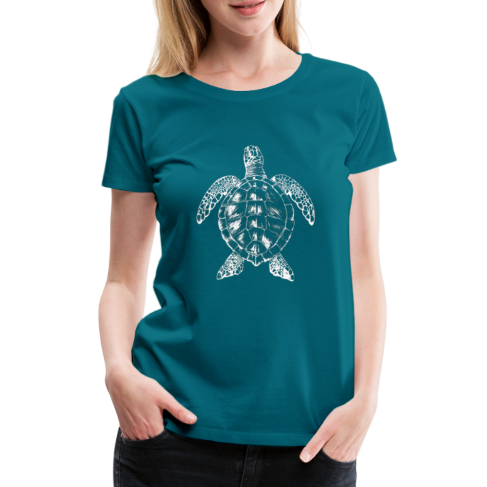 Meeresschildkröte - Monochrom - Frauen Premium T-Shirt - Divablau