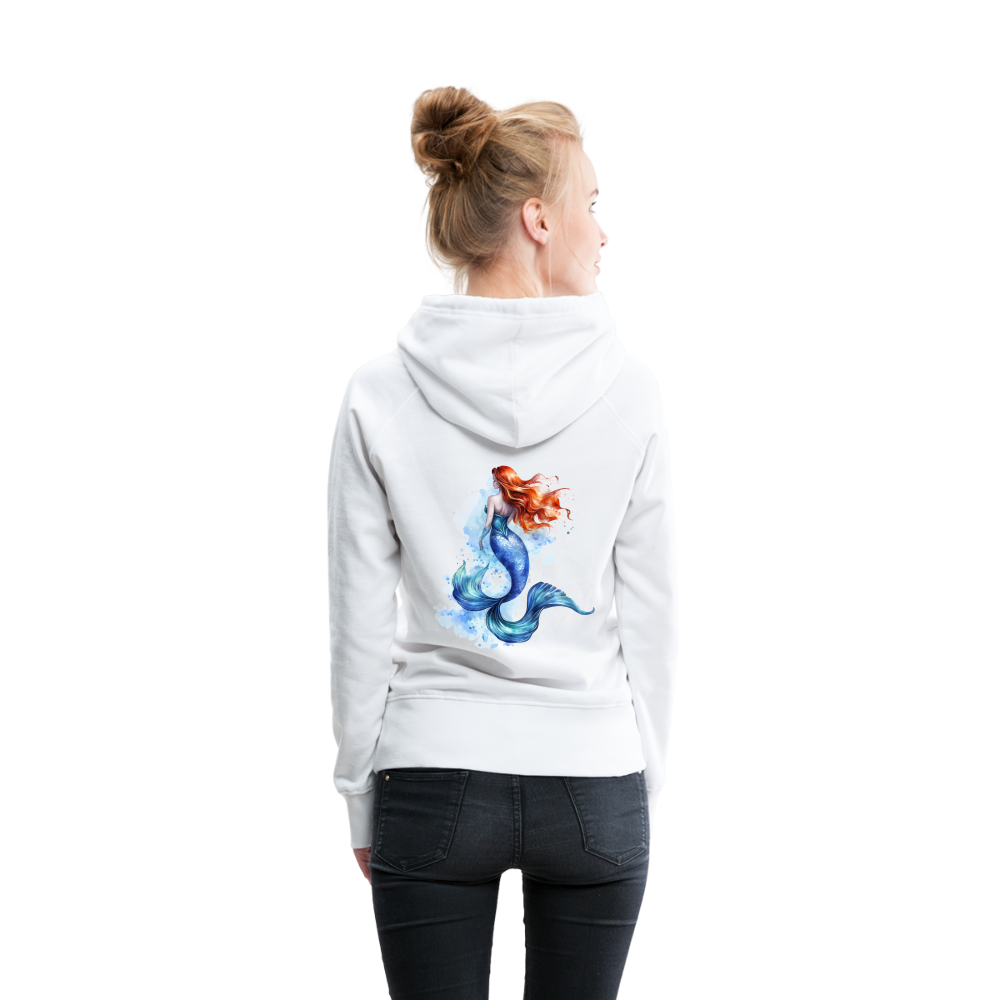 Meerjungfrau als Aquarelle - Frauen Premium Hoodie - Weiß
