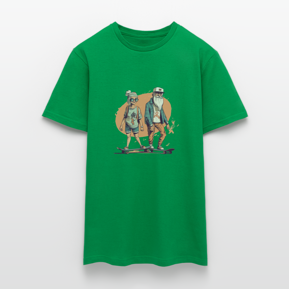 Cooles älteres Pärchen als Skater Hipster - Männer T-Shirt - Kelly Green