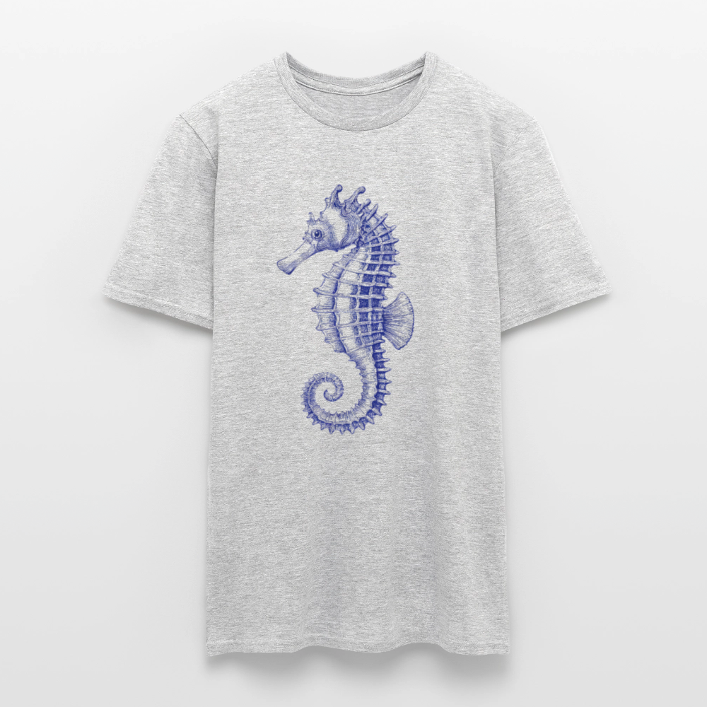 Indigo Seepferchen - Männer T-Shirt - Grau meliert