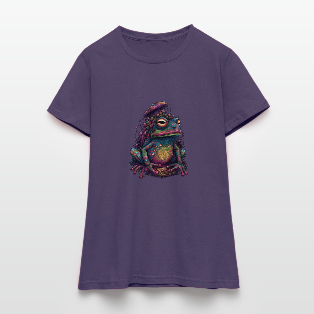 Trippy Pilz Frosch - Psychedelisches Motiv - Frauen T-Shirt - Dunkellila