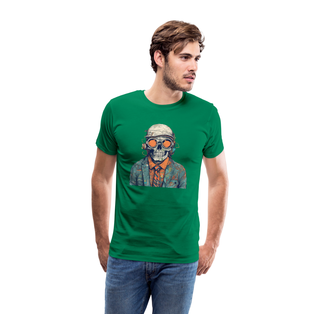 Cooles Skelett Portrait mit Sonnenbrille, Mütze - Männer Premium T-Shirt - Kelly Green