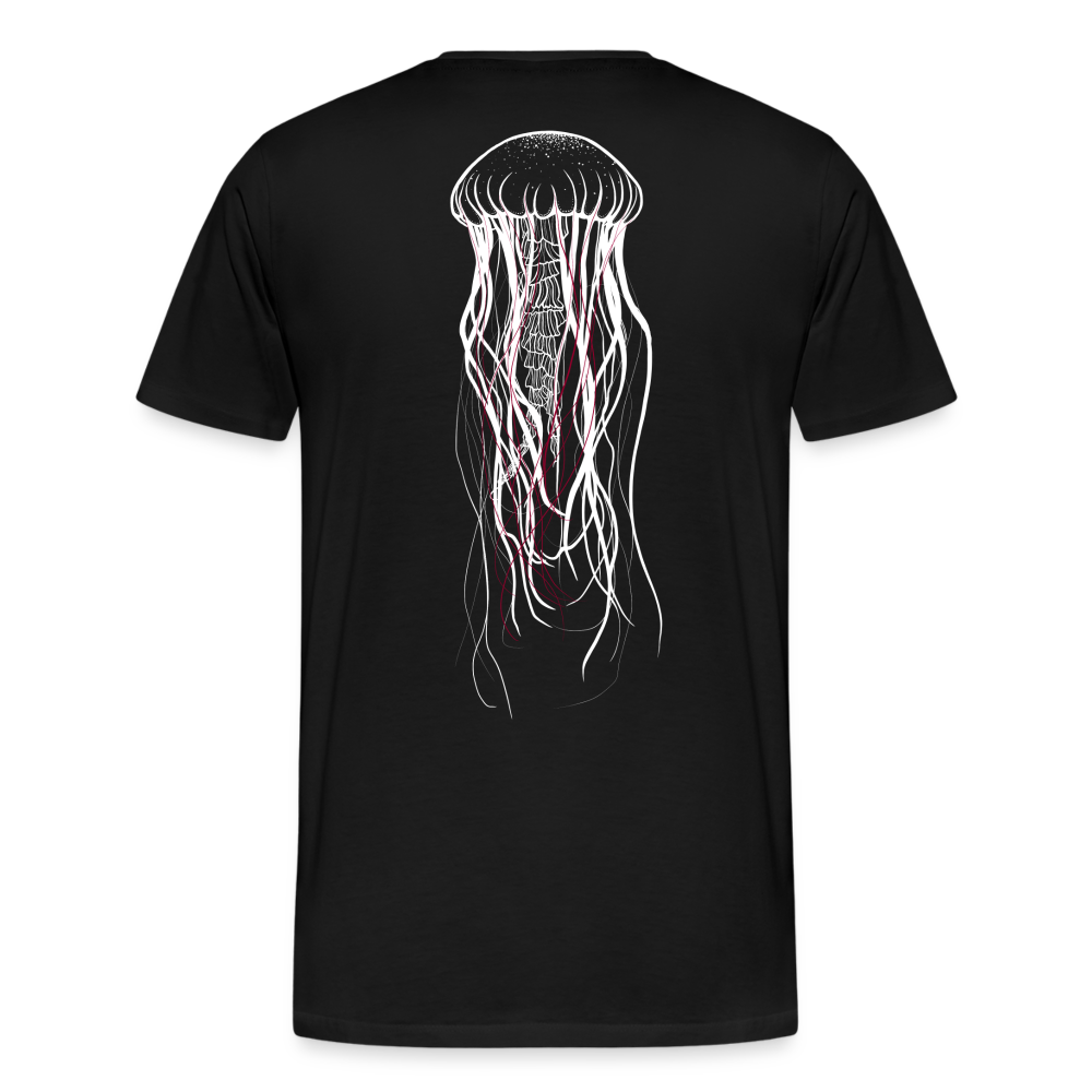 Qualle mit roten Fäden - Männer Premium T-Shirt - Schwarz