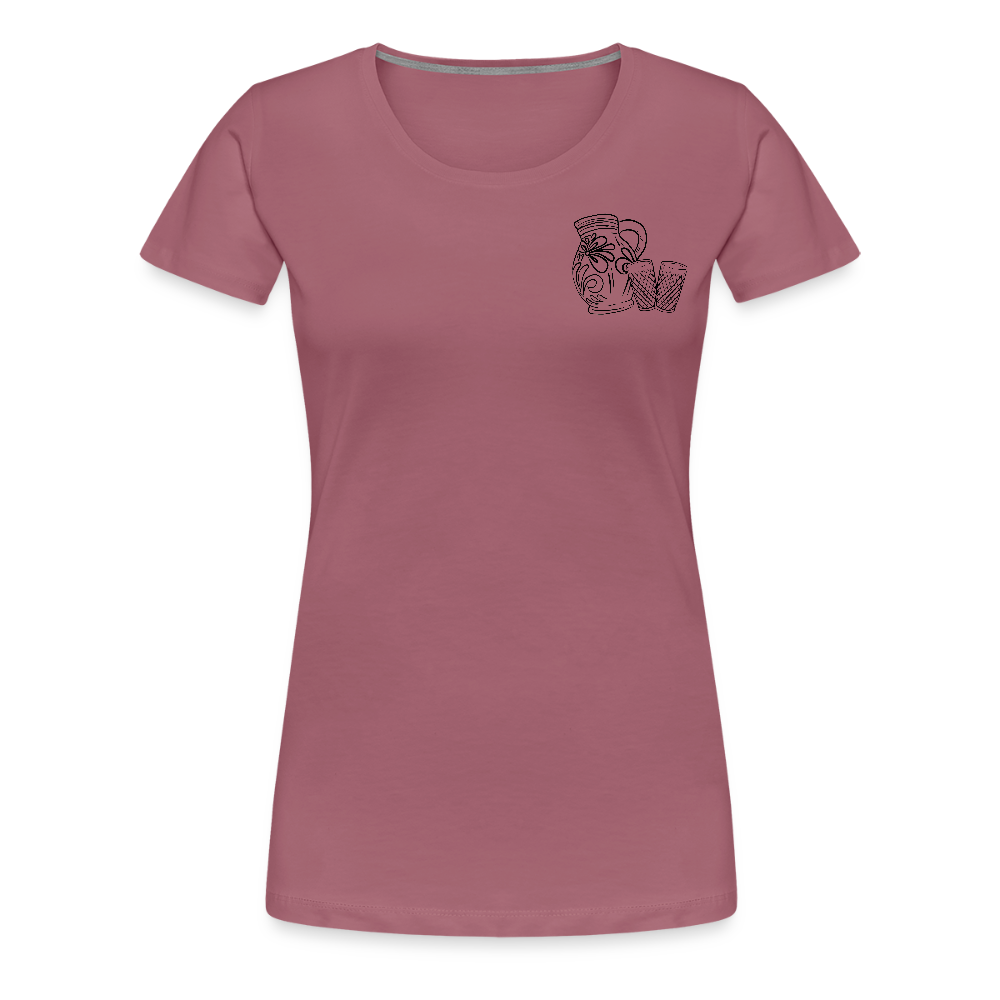 Bembel mit Gläsern - Hessisch Mundart - Frauen Premium T-Shirt - Malve