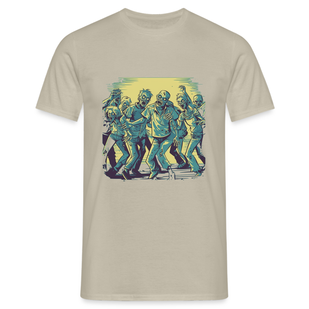 Tanzende Zombies - Gruseliges Zombie Motiv - Männer T-Shirt - Sandbeige