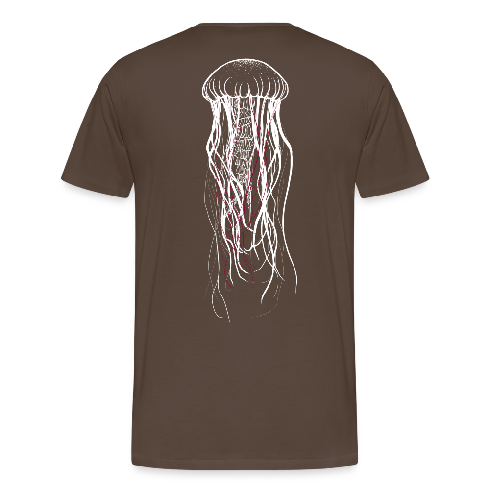 Qualle mit roten Fäden - Männer Premium T-Shirt - Edelbraun