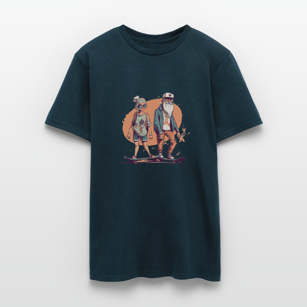Cooles älteres Pärchen als Skater Hipster - Männer T-Shirt - Navy