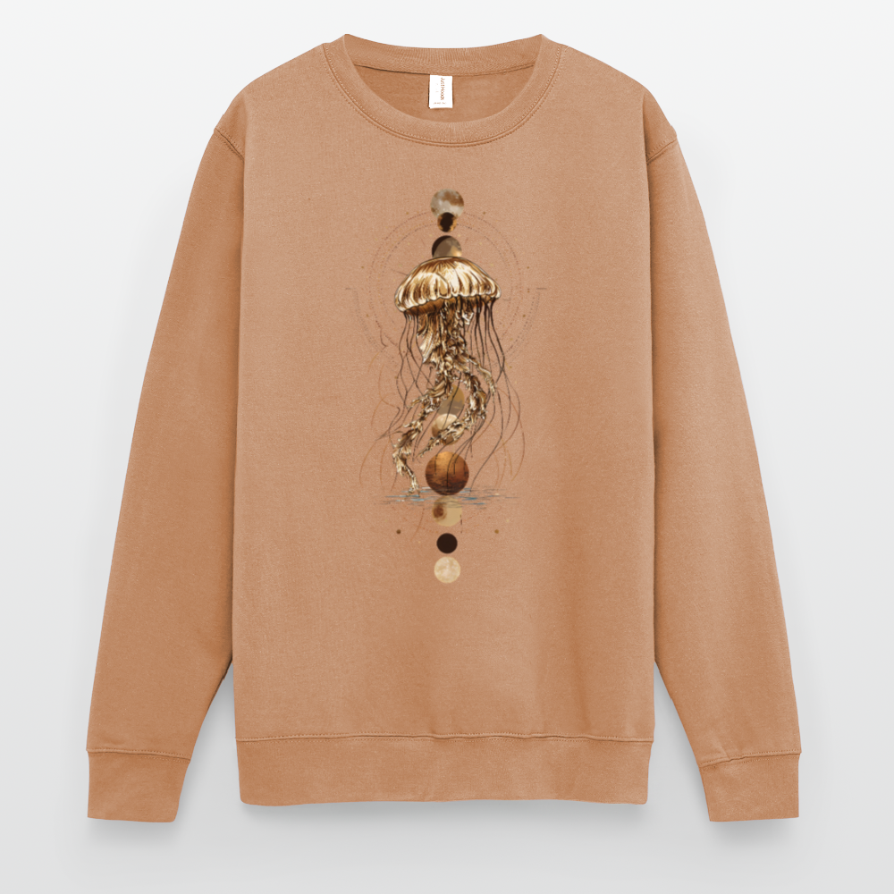 Mystische Qualle mit Mondphasen – Boho Ocean Design - Unisex Pullover - Mocca