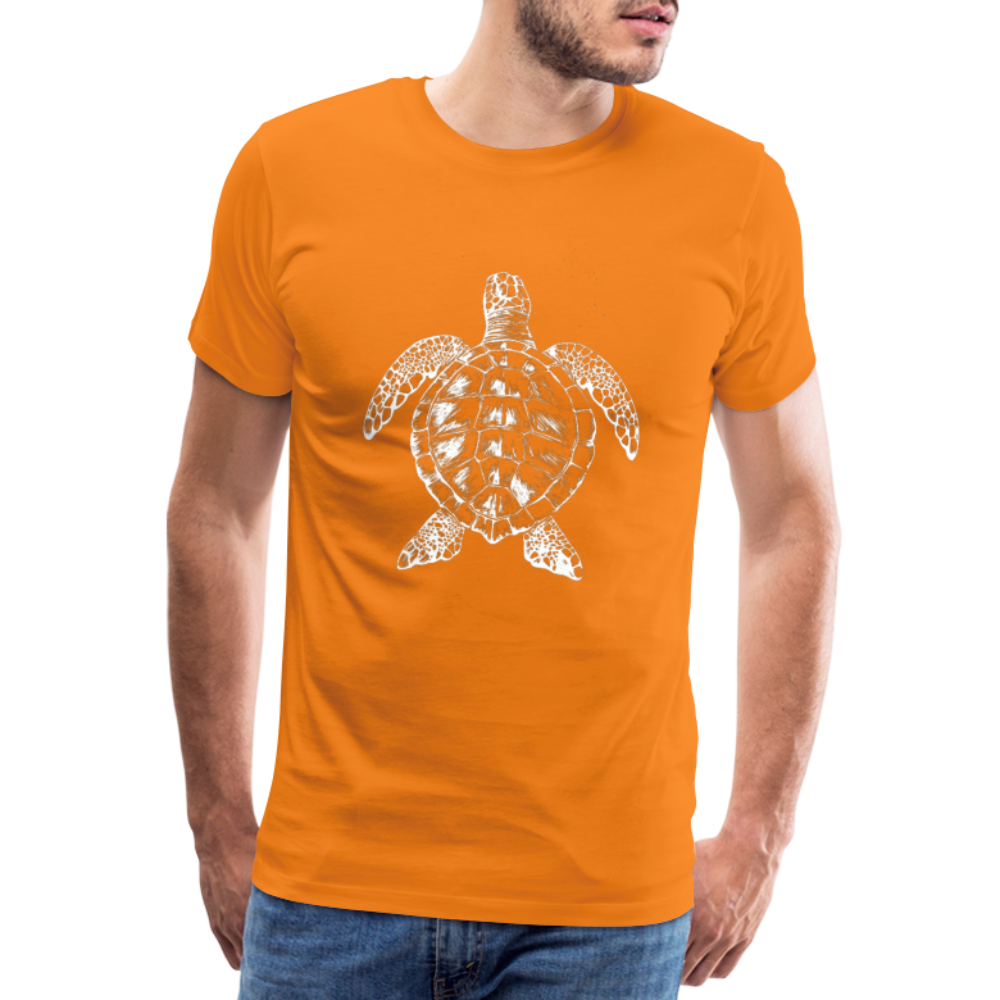 Meeresschildkröte - Monochrom - Männer Premium T-Shirt - Orange