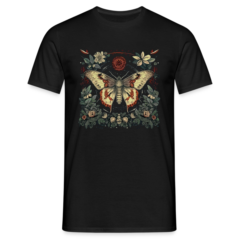 Mystische Motte mit magischem Herbarium - Männer T-Shirt - Schwarz