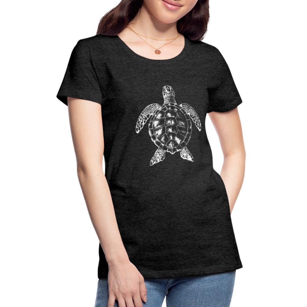 Meeresschildkröte - Monochrom - Frauen Premium T-Shirt - Anthrazit