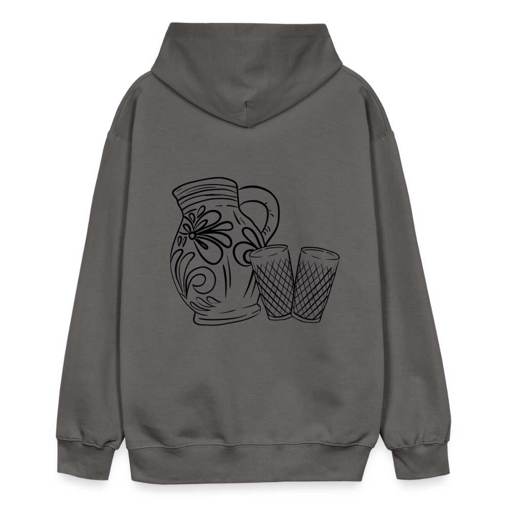 Bembel mit Gläsern - Hessisch Mundart - Unisex Premium Hoodie - Dunkelgrau