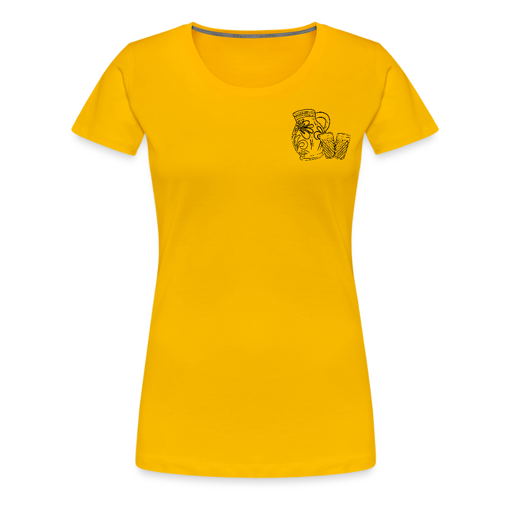 Bembel mit Gläsern - Hessisch Mundart - Frauen Premium T-Shirt - Sonnengelb