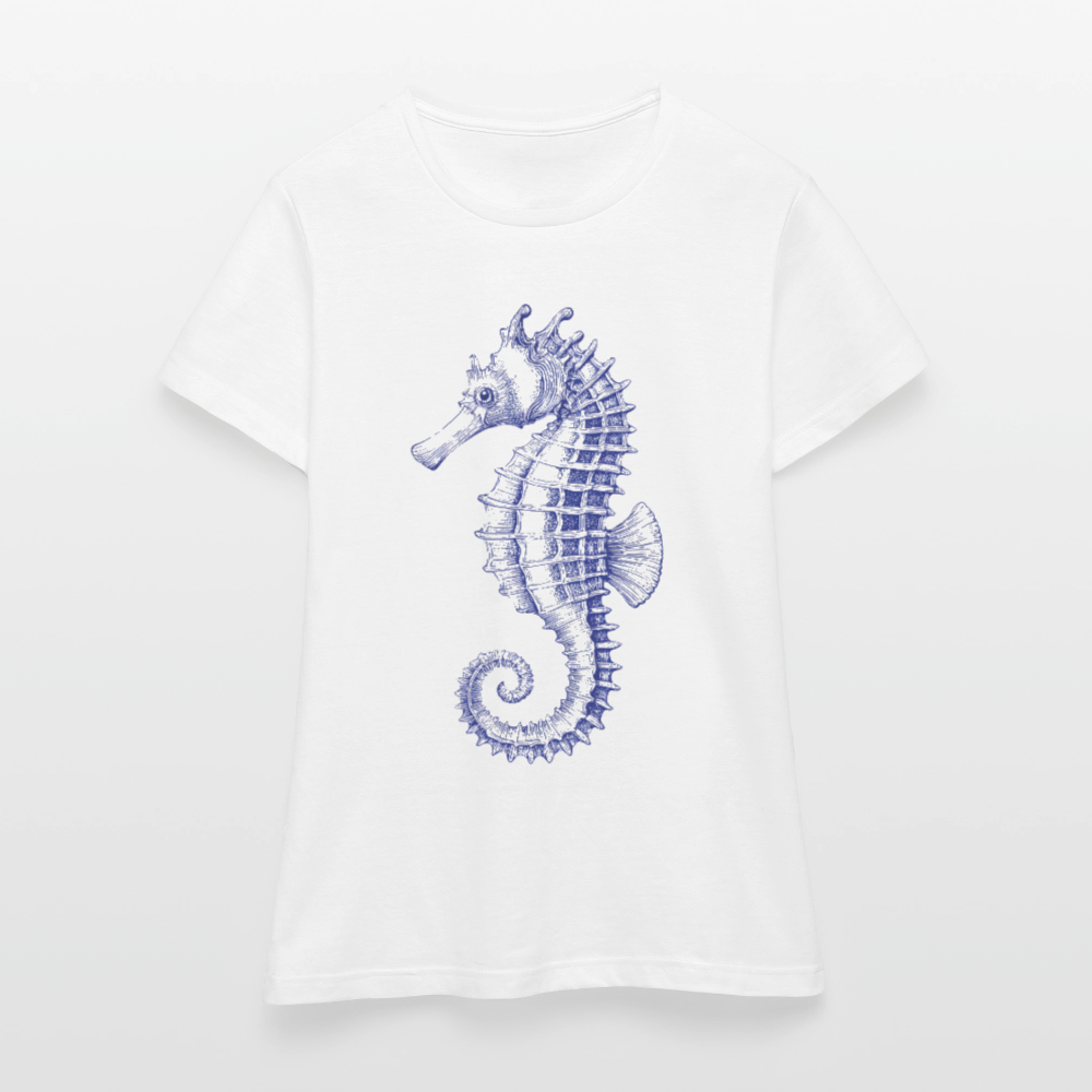 Indigo Seepferchen - Männer T-Shirt - Weiß