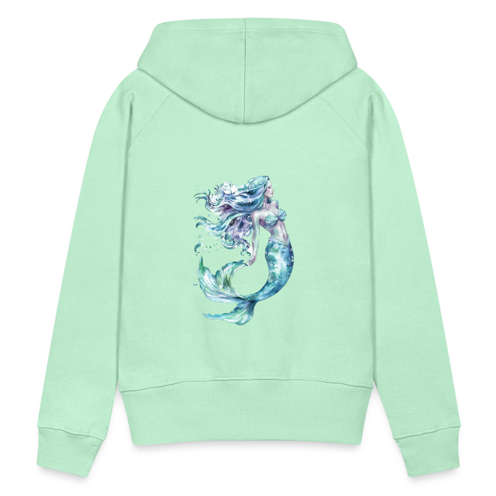 Meerjungfrau als Aquarelle - Frauen Premium Hoodie - helles Mintgrün