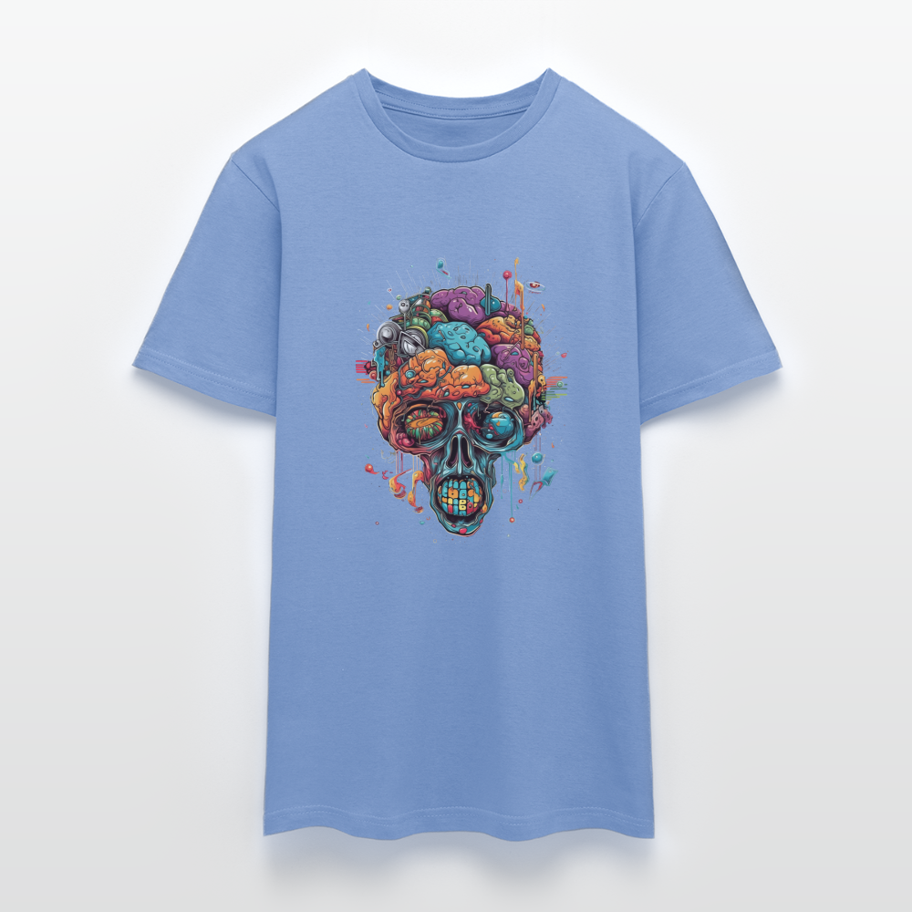 Surrealistischer, psychedelischer Totenkopf - Männer T-Shirt - carolina blue