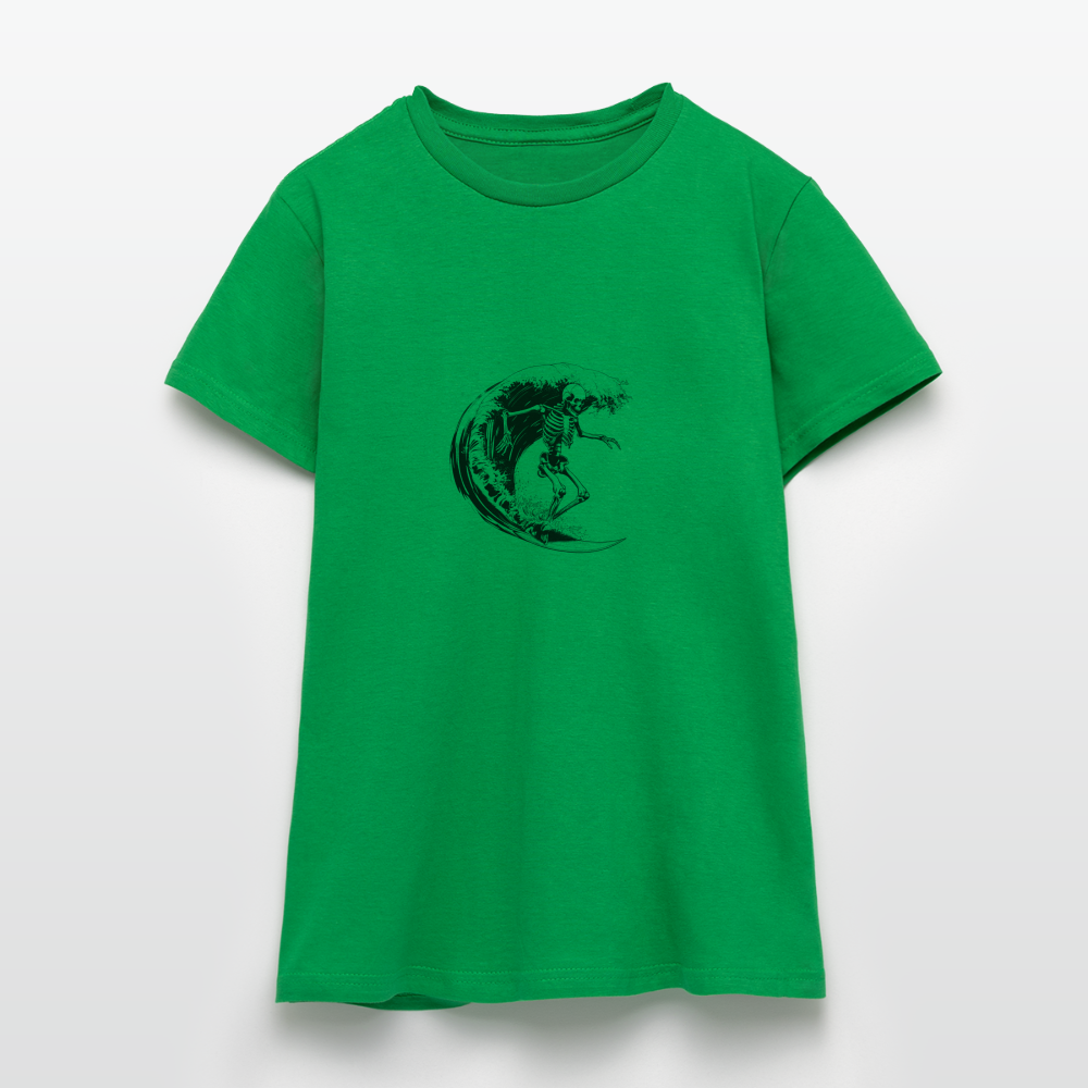 Cooles Surfer Skelett - Frauen T-Shirt - Kelly Green