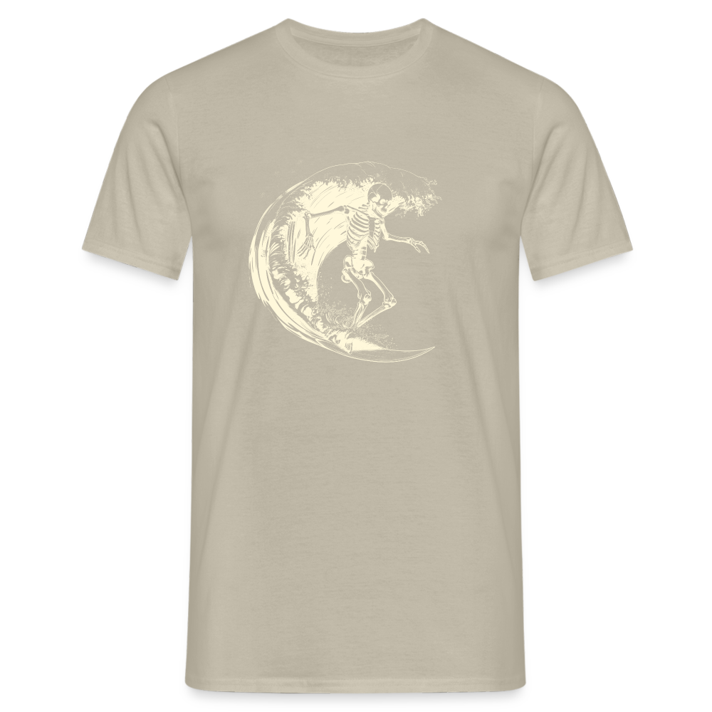 Cooles Surfer Skelett - Männer T-Shirt - Sandbeige