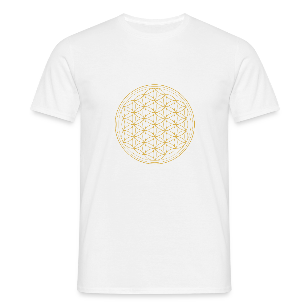 Blume des Lebens "Flower of Life" - Männer T-Shirt - Weiß