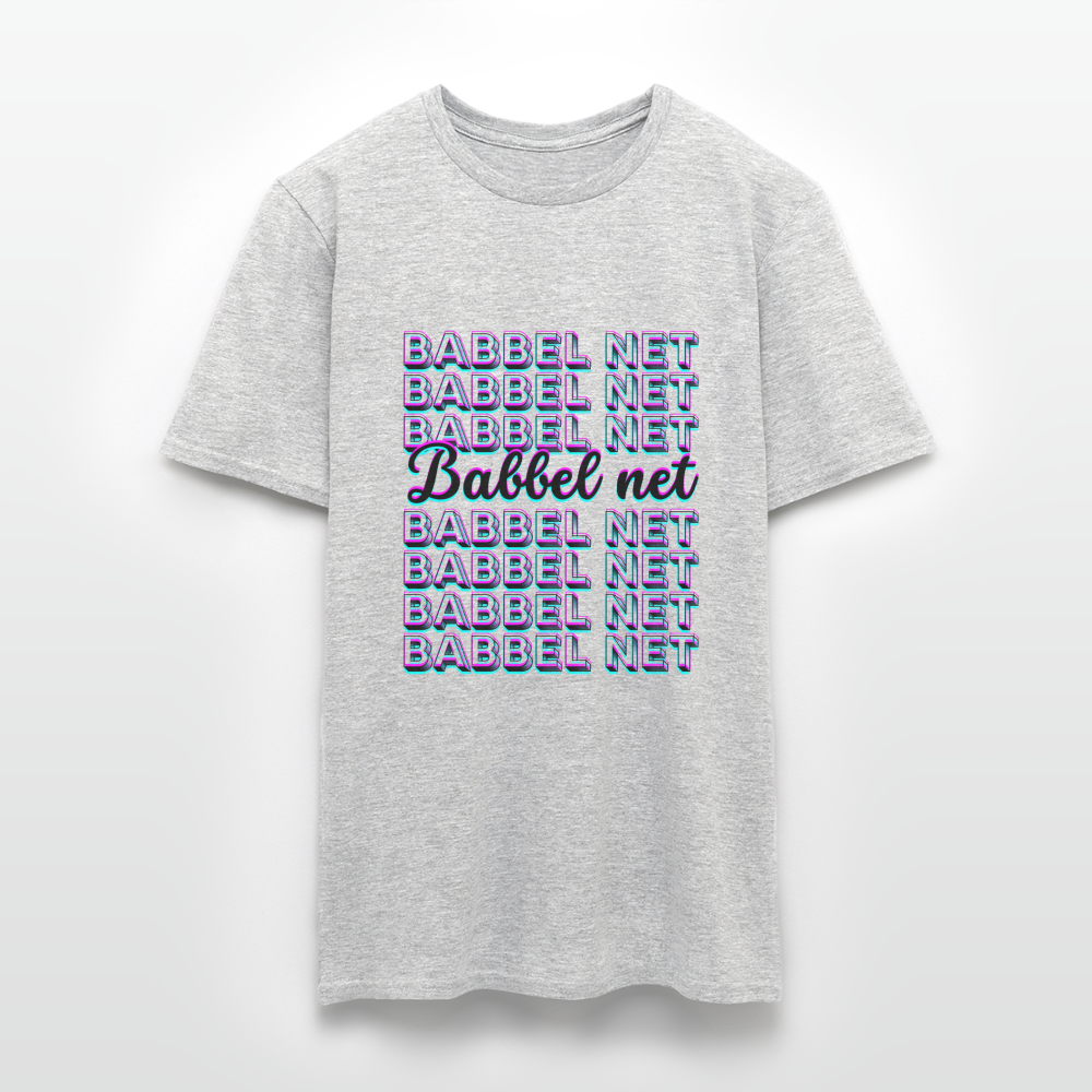 Babbel net - Hessisch Mundart - Männer T-Shirt - Grau meliert