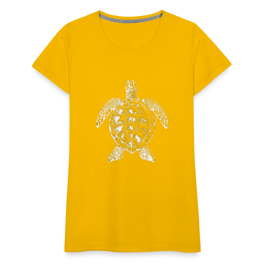 Meeresschildkröte - Monochrom - Frauen Premium T-Shirt - Sonnengelb